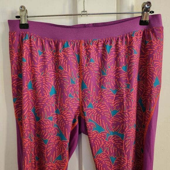 Merrell Capri Patterned Pull-On Leggings Back Zip Pocket Size XL - Picture 3 of 8